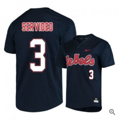 Anthony Servideo Jersey Ole Miss Rebels Baseball NCAA College Black Alumni #3