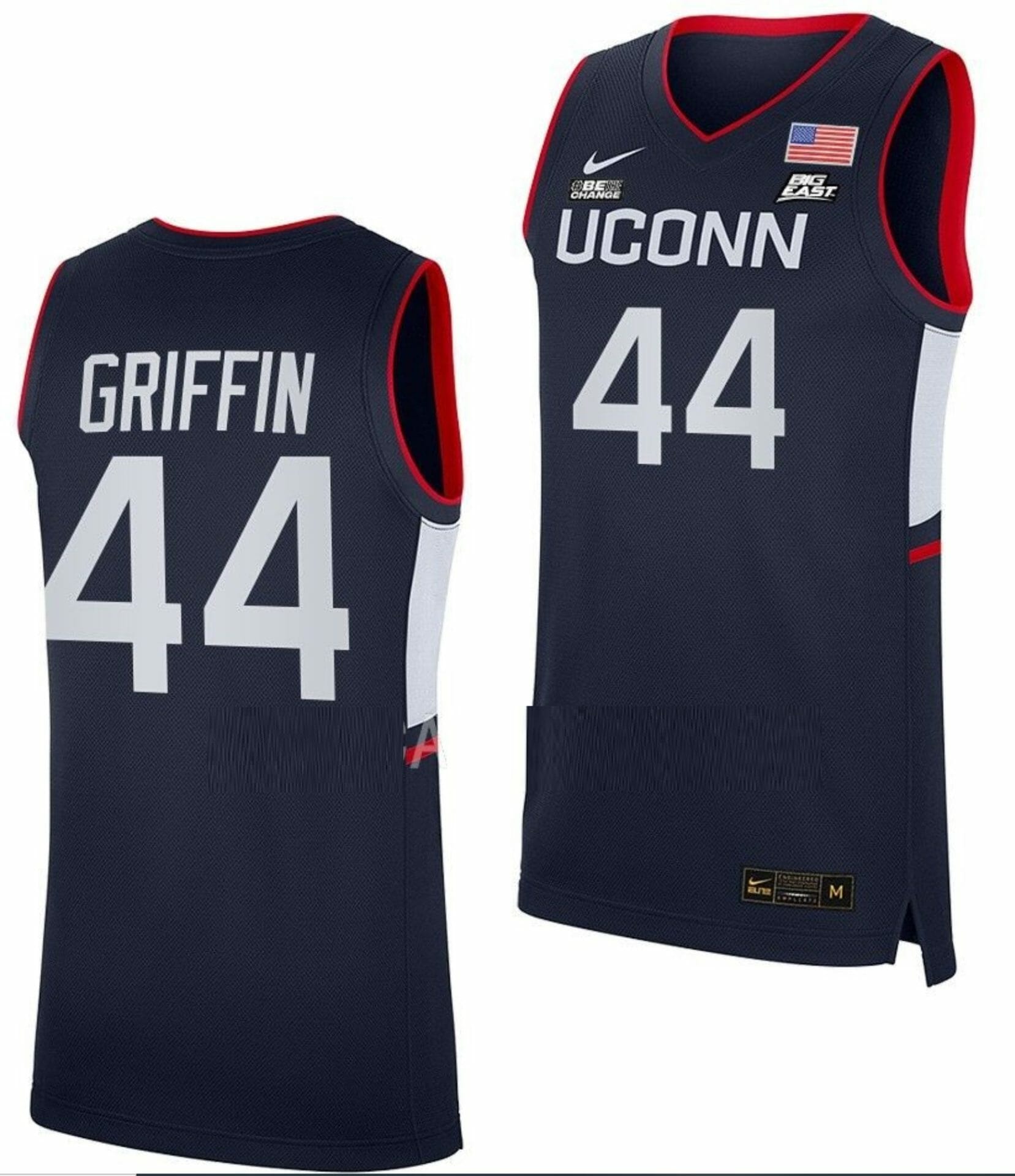 Aubrey Griffin Jersey UConn Huskies College Basketball Navy Replica #44 1 Aubrey Griffin Jersey UConn Huskies College Basketball Navy Replica #44