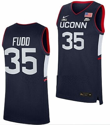 Azzi Fudd Jersey UConn Huskies College Basketball Navy Replica #35