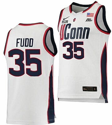 Azzi Fudd Jersey UConn Huskies College Basketball White Replica #35
