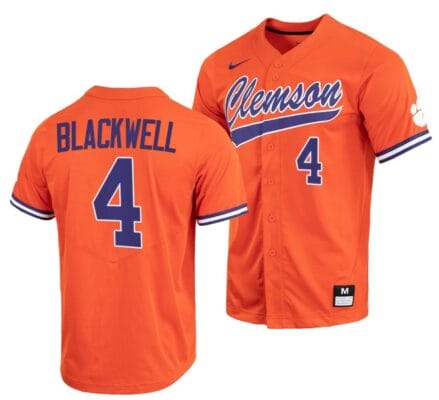 Benjamin Blackwell Jersey Clemson Tigers College Baseball Orange Full-Button #4