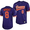Blake Wright Jersey Clemson Tigers College Baseball Purple Full-Button #8
