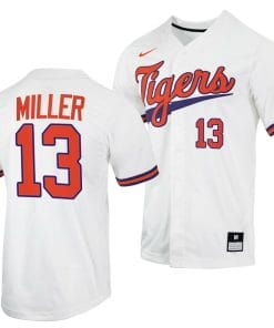 Brad Miller Jersey Clemson Tigers College Baseball White #13