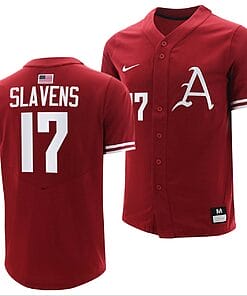 Brady Slavens Jersey Arkansas Razorbacks College Baseball Cardinal #17