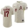 Brady Slavens Jersey Arkansas Razorbacks College Baseball Full-Button Natural #17
