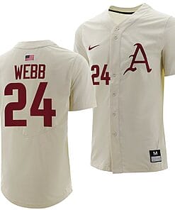 Braydon Webb Jersey Arkansas Razorbacks College Baseball Full-Button Natural #24