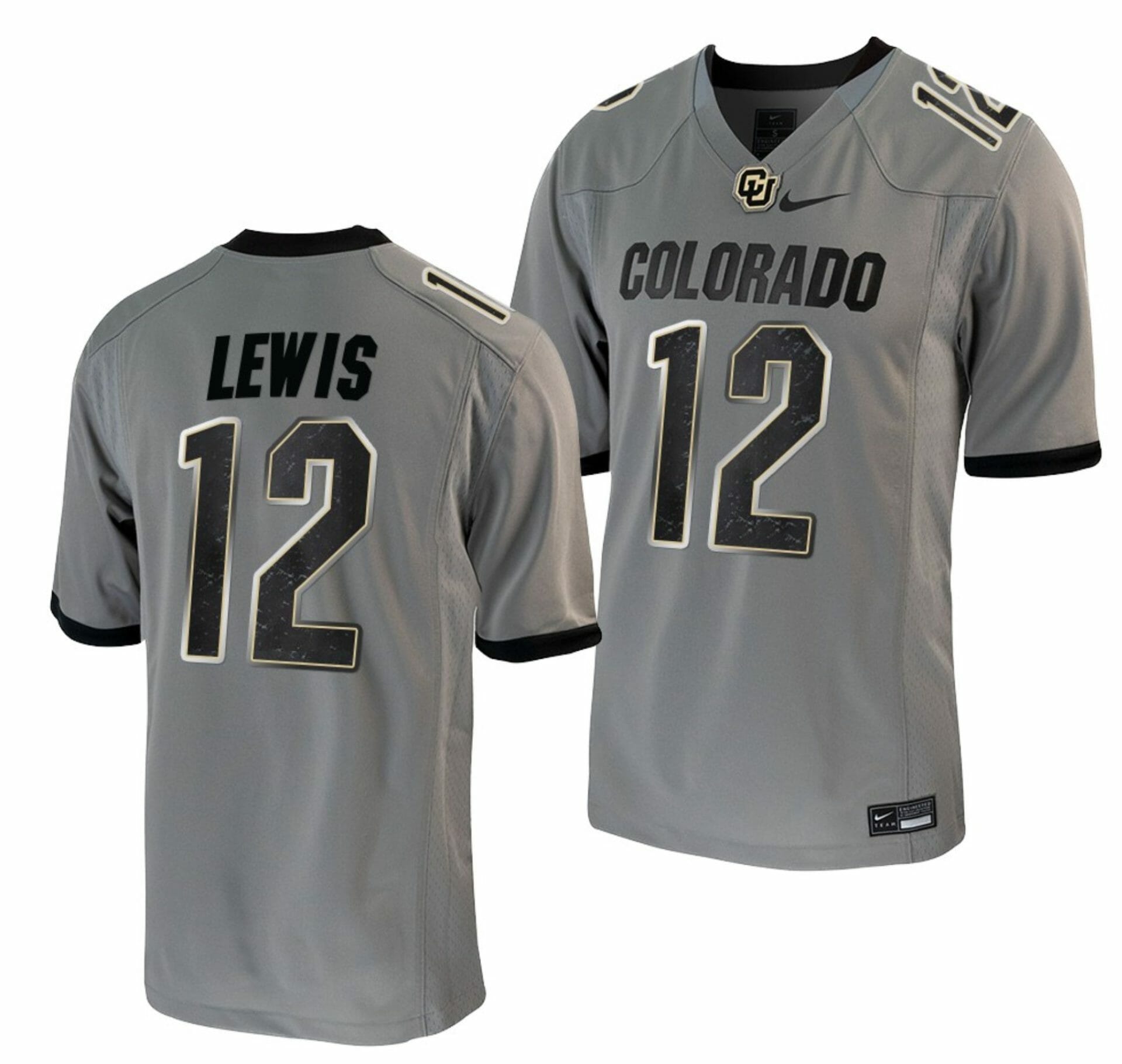 Brendon Lewis Jersey Colorado Buffaloes College Football Untouchable Game Grey #12 8 Brendon Lewis Jersey Colorado Buffaloes College Football Untouchable Game Grey #12