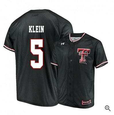 Brian Klein Jersey Texas Tech Red Raiders Baseball NCAA College Black Alumni #5