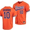Bryar Hawkins Jersey Clemson Tigers College Baseball Orange Full-Button #10