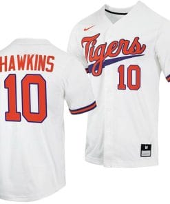 Bryar Hawkins Jersey Clemson Tigers College Baseball White #10