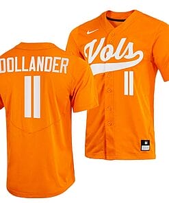 Chase Dollander Jersey Tennessee Volunteers Baseball NCAA College 2023 MLB Draft Top prospects Orange #11