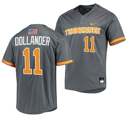Chase Dollander Jersey Tennessee Volunteers Baseball NCAA College 2023 MLB Draft Top prospects Gray #11