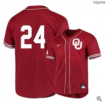 Cade Cavalli Jersey Oklahoma Sooners Baseball NCAA College Red Elite Alumni #24