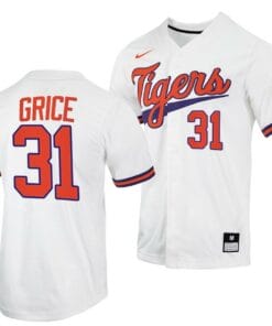 Caden Grice Jersey Clemson Tigers College Baseball White #31