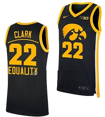 Caitlin Clark Jersey Iowa Hawkeyes College Basketball Equality Black #22