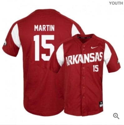 Casey Martin Jersey Arkansas Razorbacks Baseball NCAA College Alumni Elite Red #15