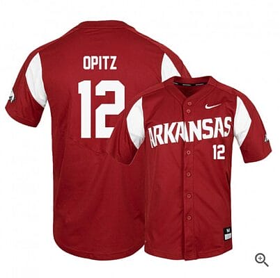 Casey Opitz Jersey Arkansas Razorbacks Baseball NCAA College Alumni Elite Red #12 6 Casey Opitz Jersey Arkansas Razorbacks Baseball NCAA College Alumni Elite Red #12