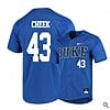 Chase Cheek Jersey Duke Blue Devils Baseball NCAA College Blue Elite Alumni #43