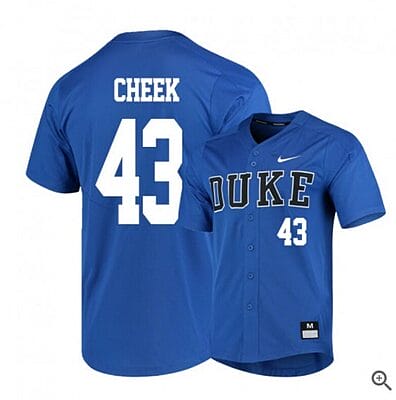 Chase Cheek Jersey Duke Blue Devils Baseball NCAA College Blue Elite Alumni #43