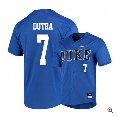 Chris Dutra Jersey Duke Blue Devils Baseball NCAA College Blue Elite Alumni #7 6 Chris Dutra Jersey Duke Blue Devils Baseball NCAA College Blue Elite Alumni #7