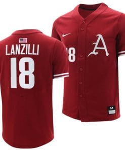 Chris Lanzilli Jersey Arkansas Razorbacks College Baseball Cardinal #18