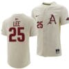Cliff Lee Jersey Arkansas Razorbacks College Baseball Full-Button Natural #25