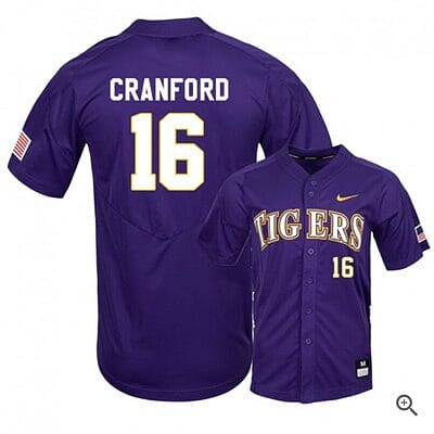 Collier Cranford Jersey Lsu Tigers Baseball NCAA College Purple Elite Alumni #16