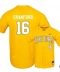 Collier Cranford Jersey Lsu Tigers Baseball NCAA College Yellow Elite Alumni #16