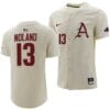 Connor Noland Jersey Arkansas Razorbacks College Baseball Full-Button Natural #13