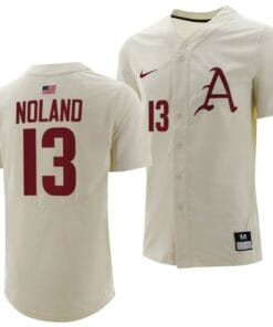 Connor Noland Jersey Arkansas Razorbacks College Baseball Full-Button Natural #13