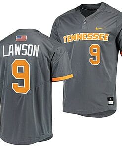 Cortland Lawson Jersey Tennessee Volunteers College Baseball Grey #9