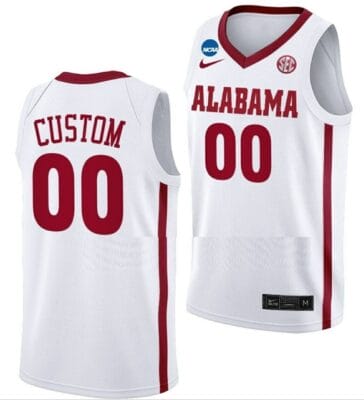 Custom Alabama Jersey 2023 NCAA March Madness College Basketball White