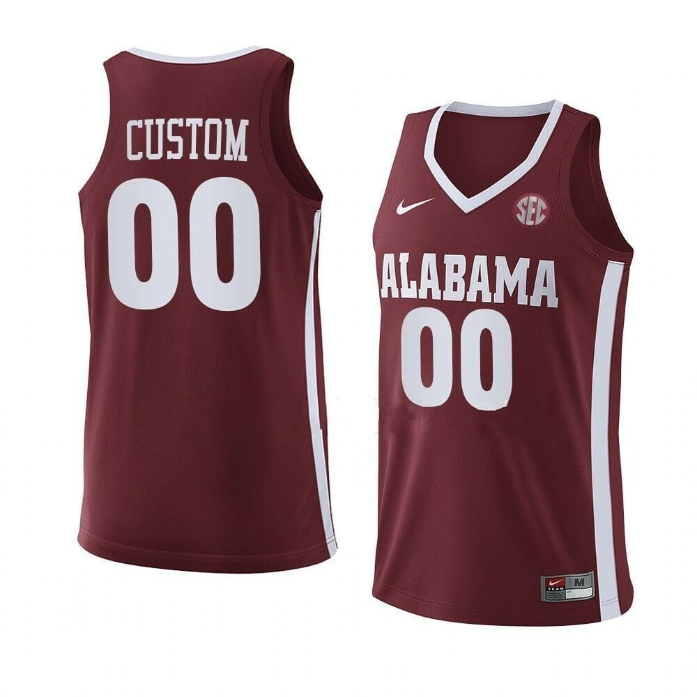 Custom Alabama Jersey Basketball College Name and Number Crimson 1 Custom Alabama Jersey Basketball College Name and Number Crimson