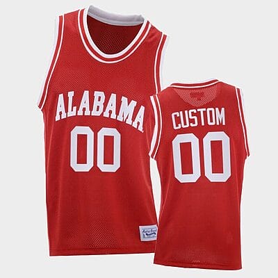 Custom Alabama Jersey Name, Number Crimson Tide College Basketball Red Throwback