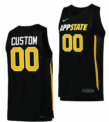 Custom Appalachian State Mountaineers Jersey Name and Number College Basketball Black 6 Custom Appalachian State Mountaineers Basketball Jersey