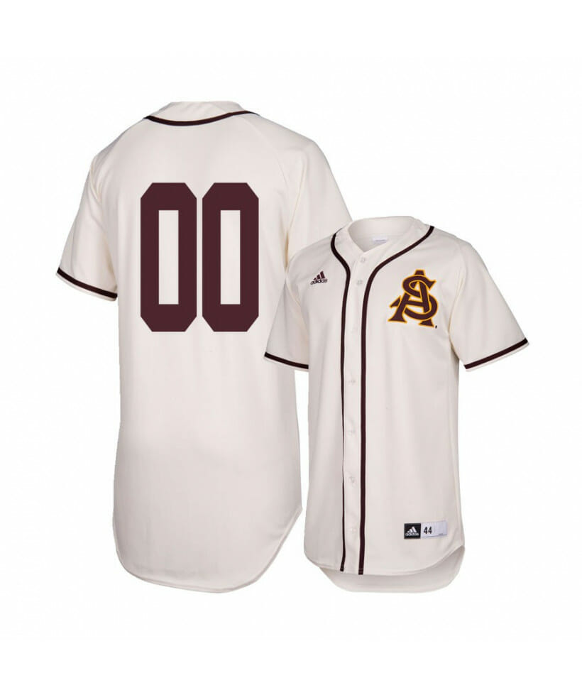 Custom Arizona State Baseball Jersey Name, Number NCAA College White 1 Custom Arizona State Baseball Jersey Name, Number NCAA College White