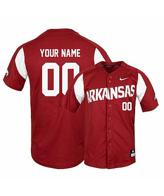 Custom Arkansas Razorbacks Baseball Jersey Name, Number College Red Elite