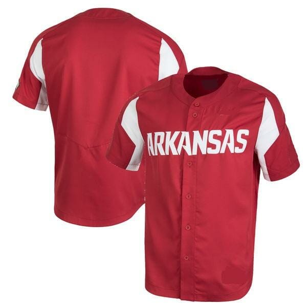 Custom Arkansas Razorbacks Baseball Jersey Name, Number College Red 1 Custom Arkansas Razorbacks Baseball Jersey Name, Number College Red