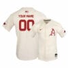 Custom Arkansas Razorbacks Baseball Jersey Name, Number College White Elite