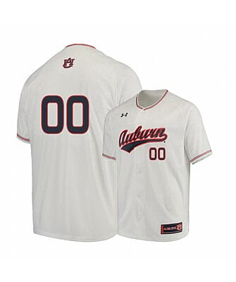 Custom Auburn Tigers Baseball Jersey Name, Number College NCAA Under Armour White 6 Custom Auburn Tigers Baseball Jersey Name, Number College NCAA Under Armour White