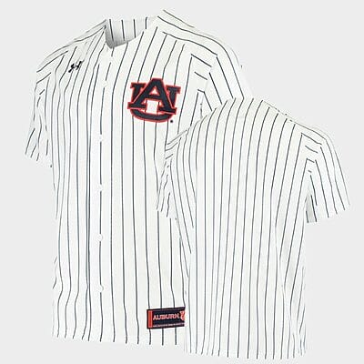Custom Auburn Tigers Baseball Jersey Name, Number College White Replica 6 Custom Auburn Tigers Baseball Jersey Name, Number College White Replica