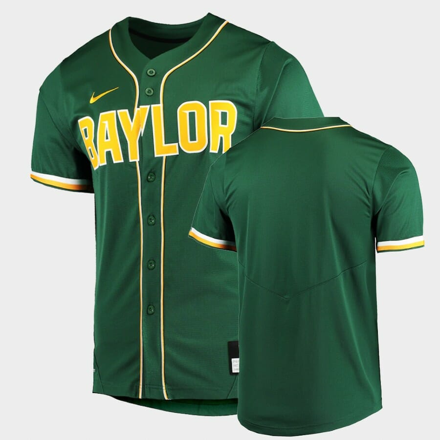 Custom Baylor Bears Baseball Jersey Name, Number College Green 1 Custom Baylor Bears Baseball Jersey Name, Number College Green