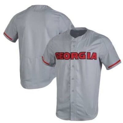 Custom Georgia Bulldogs Baseball Jersey Name, Number College Gray
