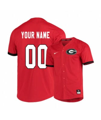 Custom Georgia Bulldogs Baseball Jersey Name, Number College Red