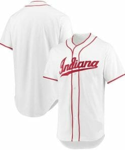 Custom Indiana Hoosiers Baseball Jersey Name, Number College White