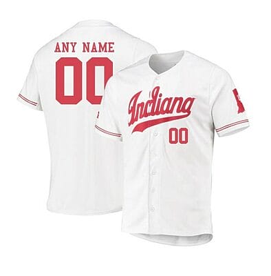 Custom Indiana Hoosiers Baseball Jersey Name and Number NCAA College White