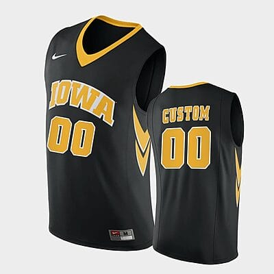 Custom Iowa Hawkeyes Jersey Name and Number College Basketball Black