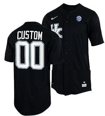 Custom Kentucky Wildcats Baseball Jersey Name and Number NCAA College Black