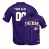 Custom LSU Tigers Baseball Jersey Name, Number College Purple Elite 3 Custom LSU Tigers Baseball Jersey Name, Number College Purple Elite