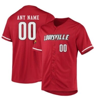 Custom Louisville Cardinals Baseball Jersey Name and Number College Red